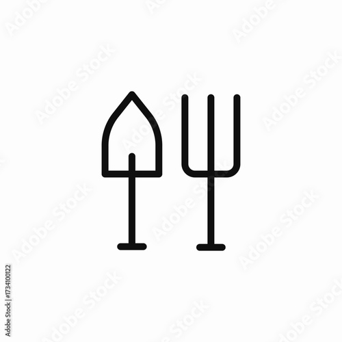 shovel and pitchfork icon sign vector
