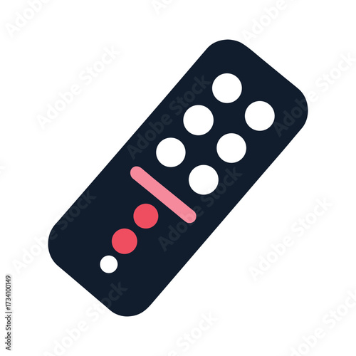 Dark remote control with pink and white buttons television
