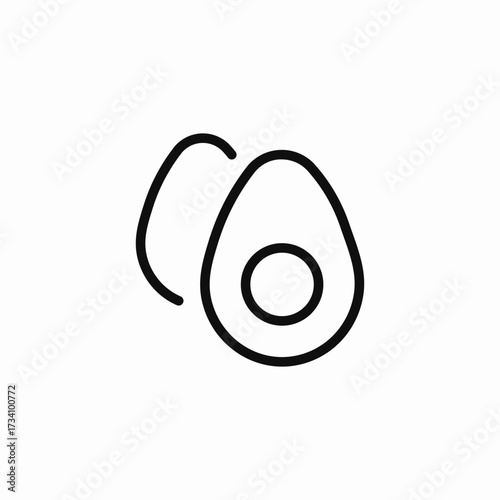 two cut avocados icon sign vector