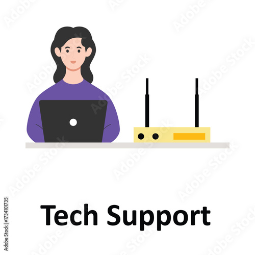Tech Support Vector Illustration Which can easily edit or modify