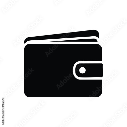 Closed wallet with multiple compartments and a snap button for secure storage of cash and cards