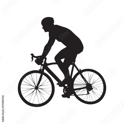cyclist silhouette vector