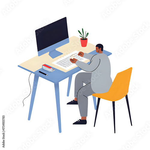 man working on laptop