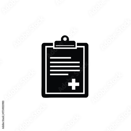 Medical Clipboard with Document and Cross Symbol for Healthcare and Medical Documentation