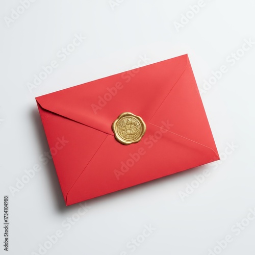 A red envelope with a gold seal