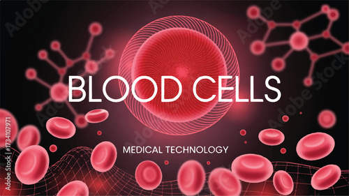 A digital medical technology background featuring red and pink blood cells rendered in a modern, wireframe style (1)_traced