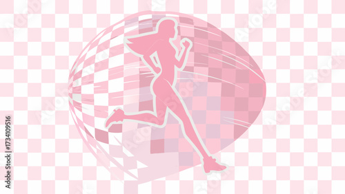 Empowered female runner sprints forward with energetic motion, embodying fitness and health goals, perfect for wellness brands and athletic campaigns