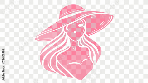 Elegant woman in sunhat design for fashion, beauty, or summer promotions, a stylish statement for branding and chic, modern marketing campaigns