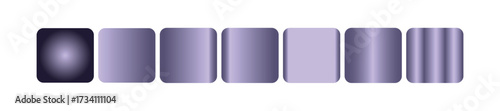 A gradient of purple squares with rounded corners, transitioning from dark to light, with the last square showing vertical lines, isolated on transparent background