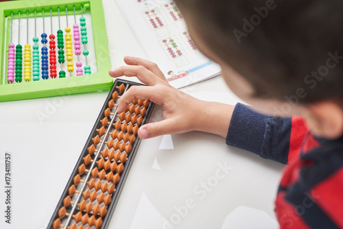 A schoolboy do mental math