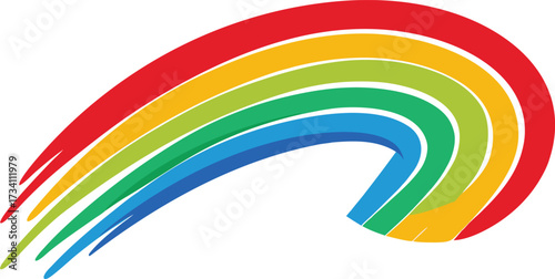 oil paint abstract rainbow stroke icon.