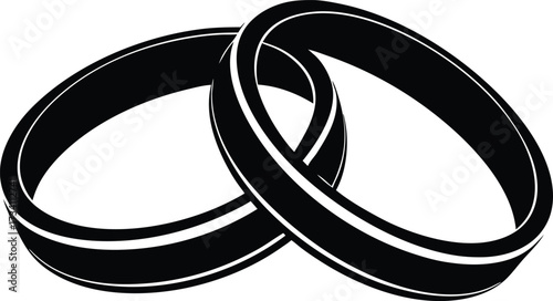wedding band vector, marriage jewelry illustration 