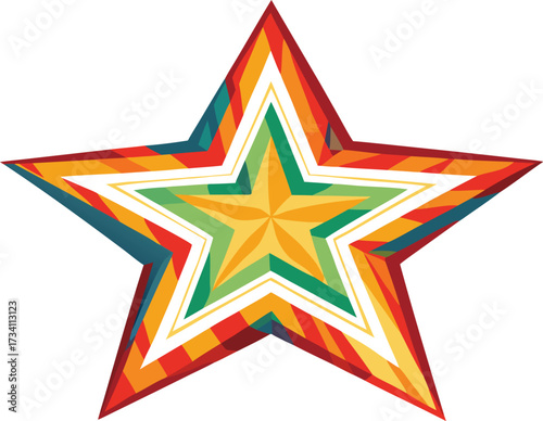 oil paint textured star pattern vector.