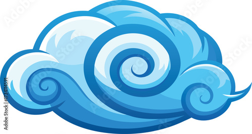 realistic oil paint cloud swirl icon.