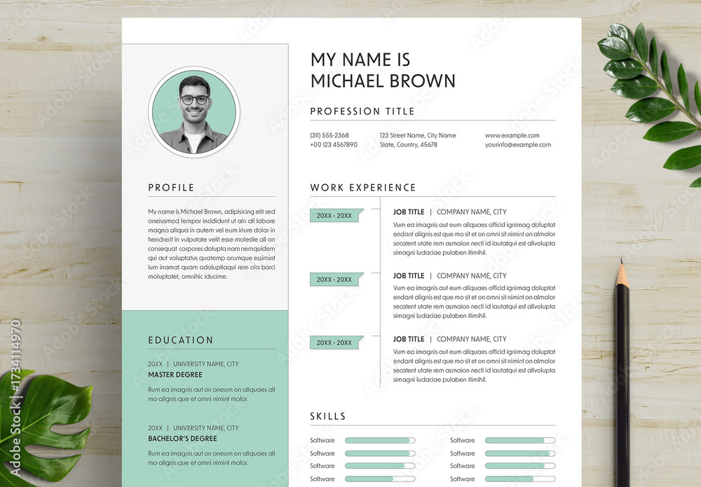 Creative Resume and Cover Letter Layout Stock Template | Adobe Stock
