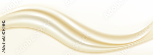 Glossy white ice cream flow with soft creamy drips and smooth sugary surface, elegant vector design.