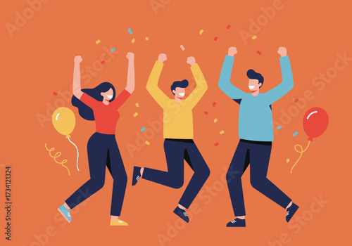 Celebration of joyful friends party venue digital vibrant atmosphere energetic viewpoint