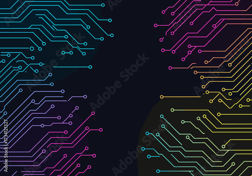 Innovative circuit design patterns digital environment graphic representation technology concept abstract view