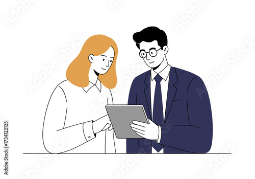 Collaborative business meeting office digital interaction professional environment engaging viewpoint teamwork concept