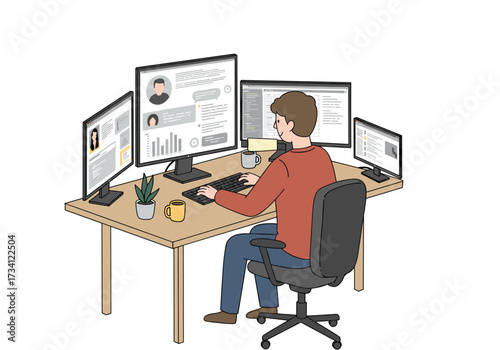 Remote work productivity home office digital workspace modern environment side view efficiency tips