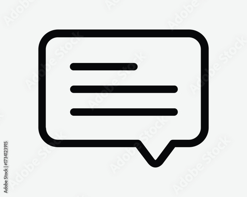 Conversation Bubble Line Icon Text Message Box Comment Section Opinion Feedback Talk Talking Speech Dialogue Discussion Discuss Outline Shape Symbol