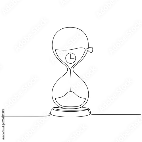 Retro egg timer on kitchen counter, vintage cooking accessory designed in minimalist black ink on a transparent background, for food blog, recipe or breakfast article