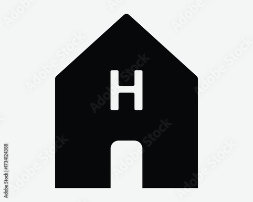Hotel House Shape Accommodation Inn Home Homepage Sign Symbol Icon Hospital Building Sign Symbol Health Care Clinic Housing Ward Healthcare Center