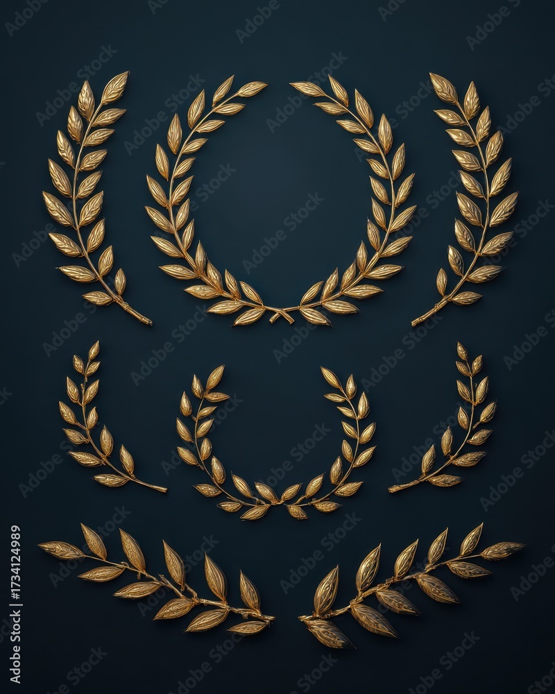 Obraz premium Premium Quality Modern Laurel Wreath Collection for High-End Banners and Stamps - Perfect for Sales and Tagging Buyers