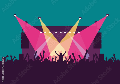 Live concert experience music venue digital energetic atmosphere front-row view celebration of sound