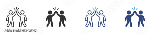 High five icon set ,  two people celebrating success and teamwork concept, Collaboration icon. vector illustration . 