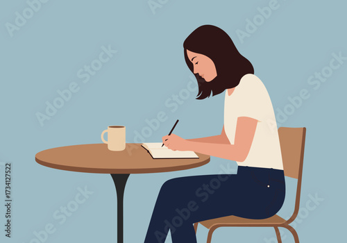 Writing inspiration home office calm environment side view creative process