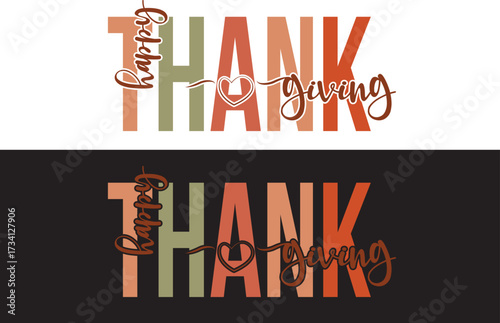 Modern 'Give Thanks, Gather Together' typography in teal, orange, and gold, ideal for contemporary Thanksgiving invitations, family event decor, and gratitude designs