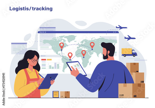 Logistics tracking and management global network digital business environment collaborative view supply chain optimization