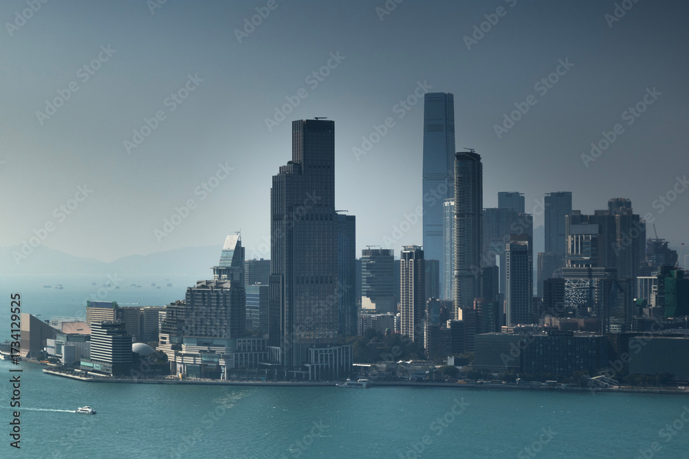 Fototapeta premium amazing hong kong skyline from a high vantage point