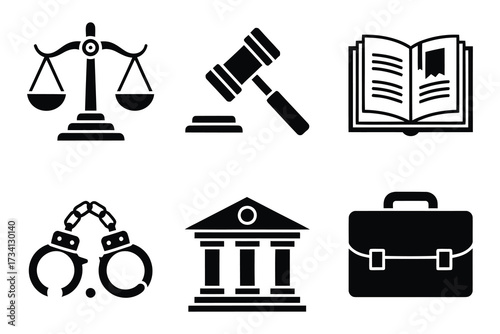 Law and justice icons, Vector Design, Icon Design
