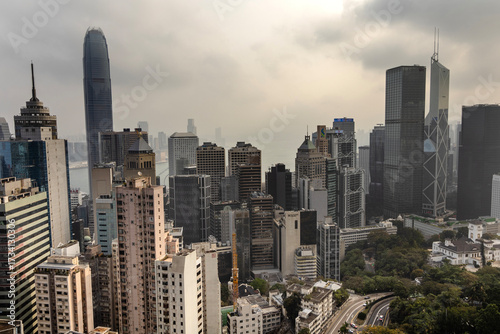 amazing hong kong skyline from a high vantage point