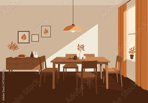 Modern dining room design cozy home warm colors interior view aesthetic spaces for contemporary living