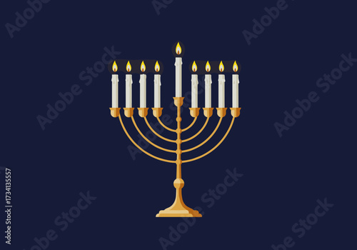 Hanukkah celebration with menorah lighting home digital festive atmosphere view tradition and joy