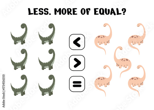 Educational Comparison Activity for Children Using Dinosaurs