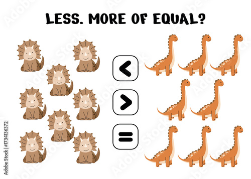 Preschool Counting Activity with Triceratops and Sauropod Dinosaurs