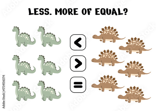 Preschool Counting Activity with Sauropod and Stegosaurus Dinosaurs