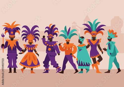 Vibrant carnival celebration city streets festive environment colorful viewpoint cultural expression