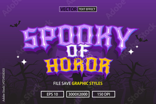 Premium Spooky of horror editable text effect, perfect for Halloween events
