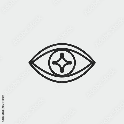 Minimalist Black and White Eye Icon Design