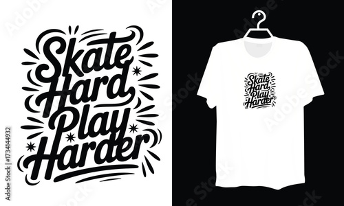 Dynamic Skate Hard Play Harder Vector Art for Creative Projects