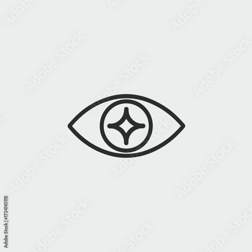 Minimalist Black and White Eye Icon Design