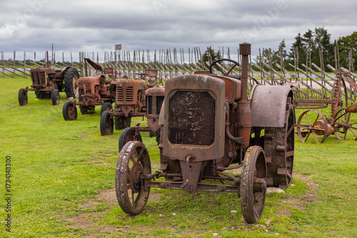 Old rusty tractors on Saaremaa island, Estonia.