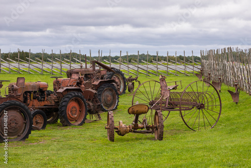 Old rusty tractors on Saaremaa island, Estonia.
