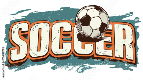 Dynamic Soccer Team Poster Design with Bold 'Soccer' Typography