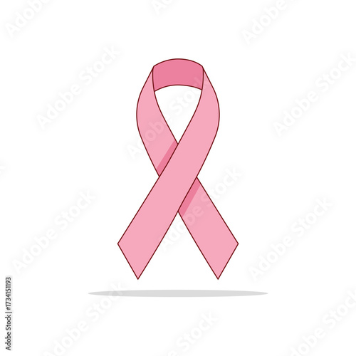 Minimal flat pink breast cancer awareness ribbon
